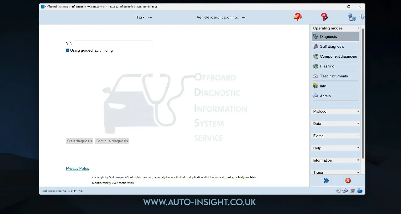ODIS diagnostic system connected to Volkswagen at Paradise-Performance
