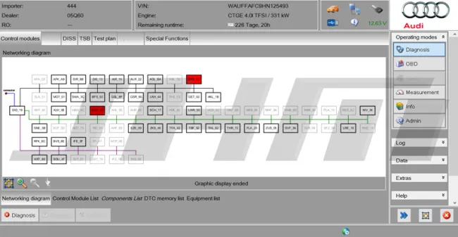 ODIS factory diagnostic equipment at Paradise-Performance Audi repair shop