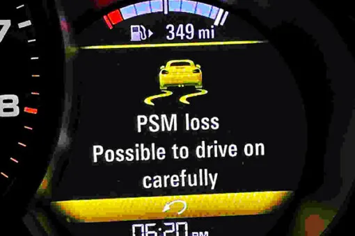 PSM failure warning on Porsche instrument cluster